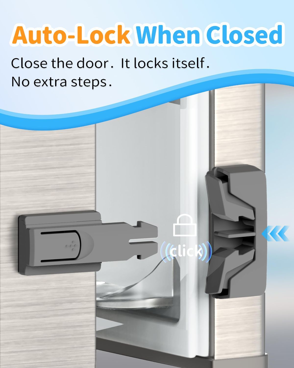 Child Safety Fridge Lock – Grey, 2-Pack — product image 4