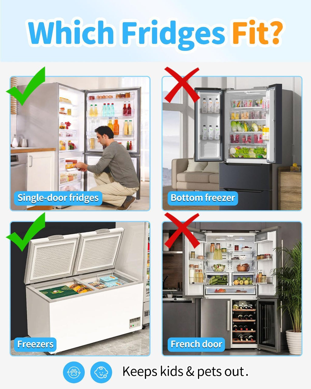 Child Safety Fridge Lock – Grey, 2-Pack — product image 7