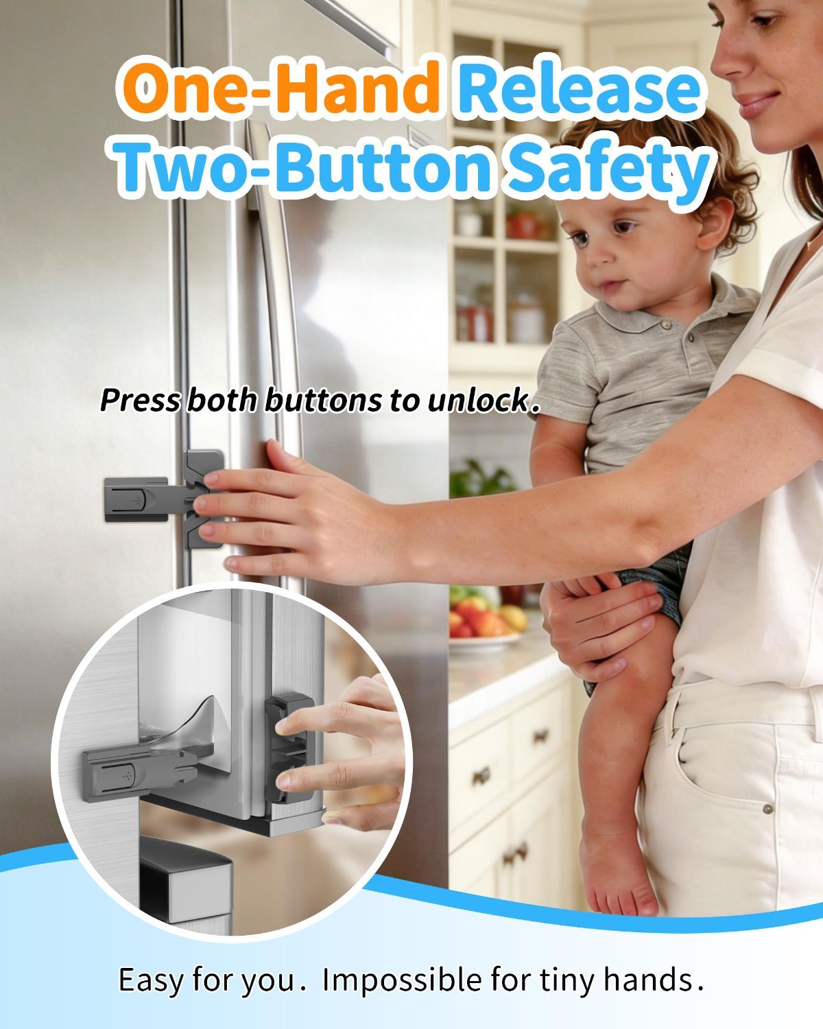 Child Safety Fridge Lock – White, 2-Pack — product image 4