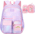 School Backpack with Reflective Strap — Purple — product image 1