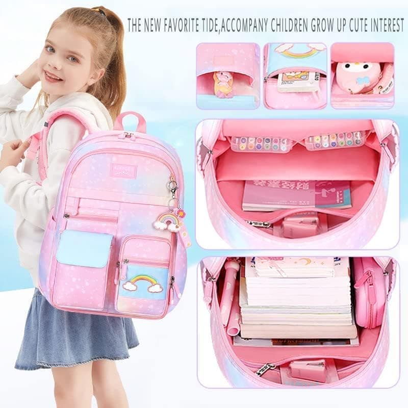 School Backpack with Reflective Strap — Purple — product image 2
