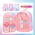 School Backpack with Reflective Strap — Purple — product image 9