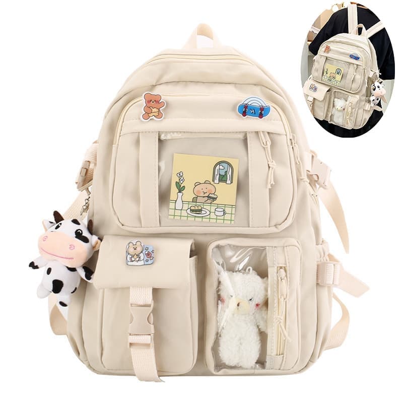 Kids' Backpack with Accessories — Beige, 43 × 31 cm — product image 1