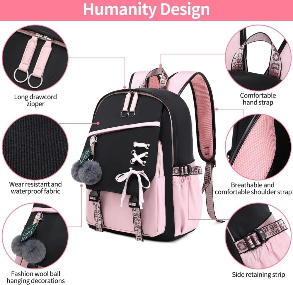 Kids' School Backpack — Pink — product image 4