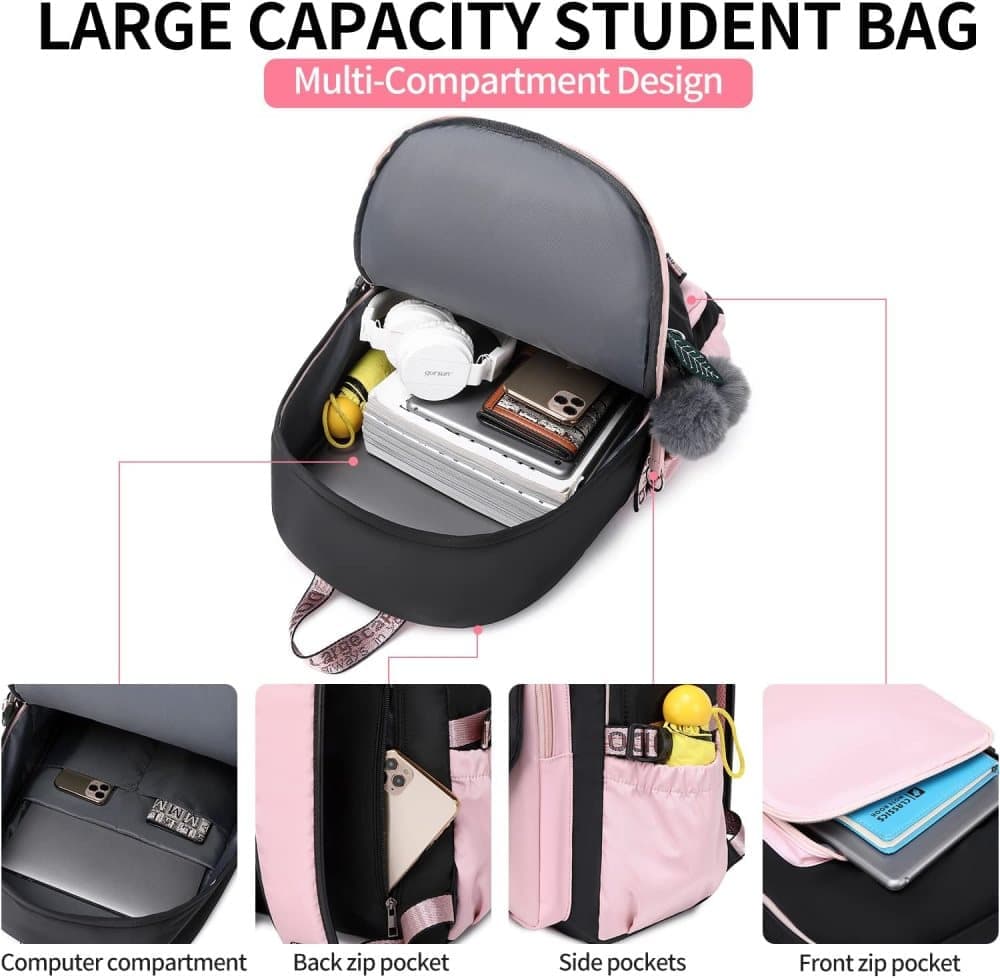 Kids' School Backpack — Pink — product image 5