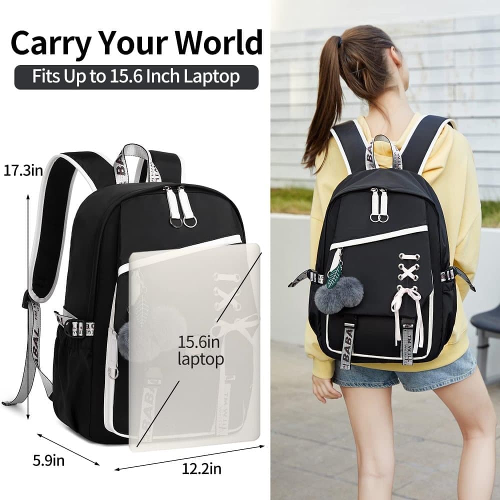 Kids' School Backpack — Black — product image 2