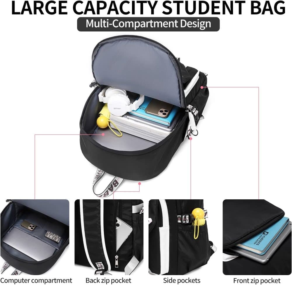 Kids' School Backpack — Black — product image 5