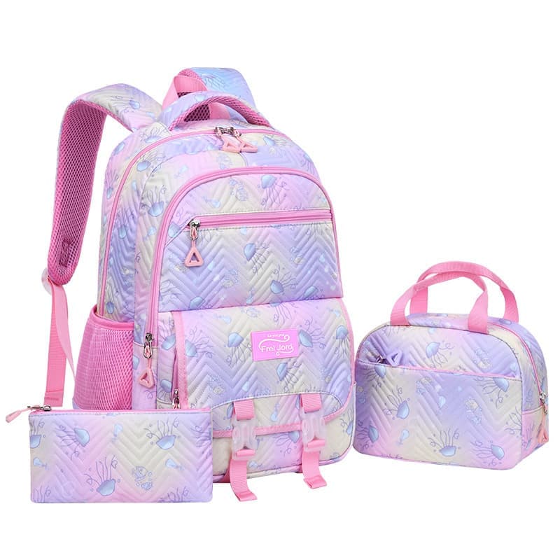 School Backpack, Lunch Bag & Pencil Case — Pink, 3-Piece Set — product image 1