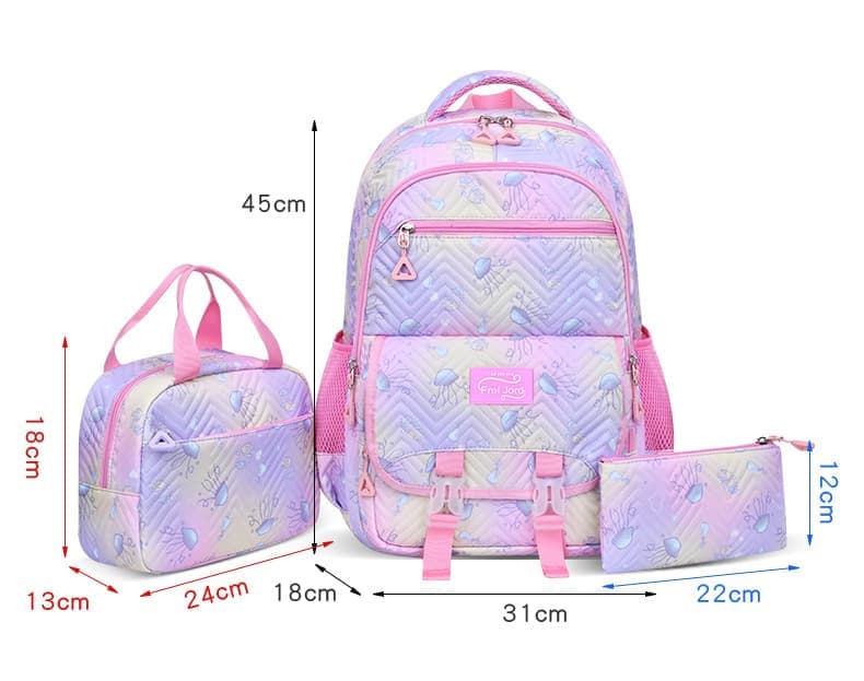School Backpack, Lunch Bag & Pencil Case — Purple, 3-Piece Set — product image 6