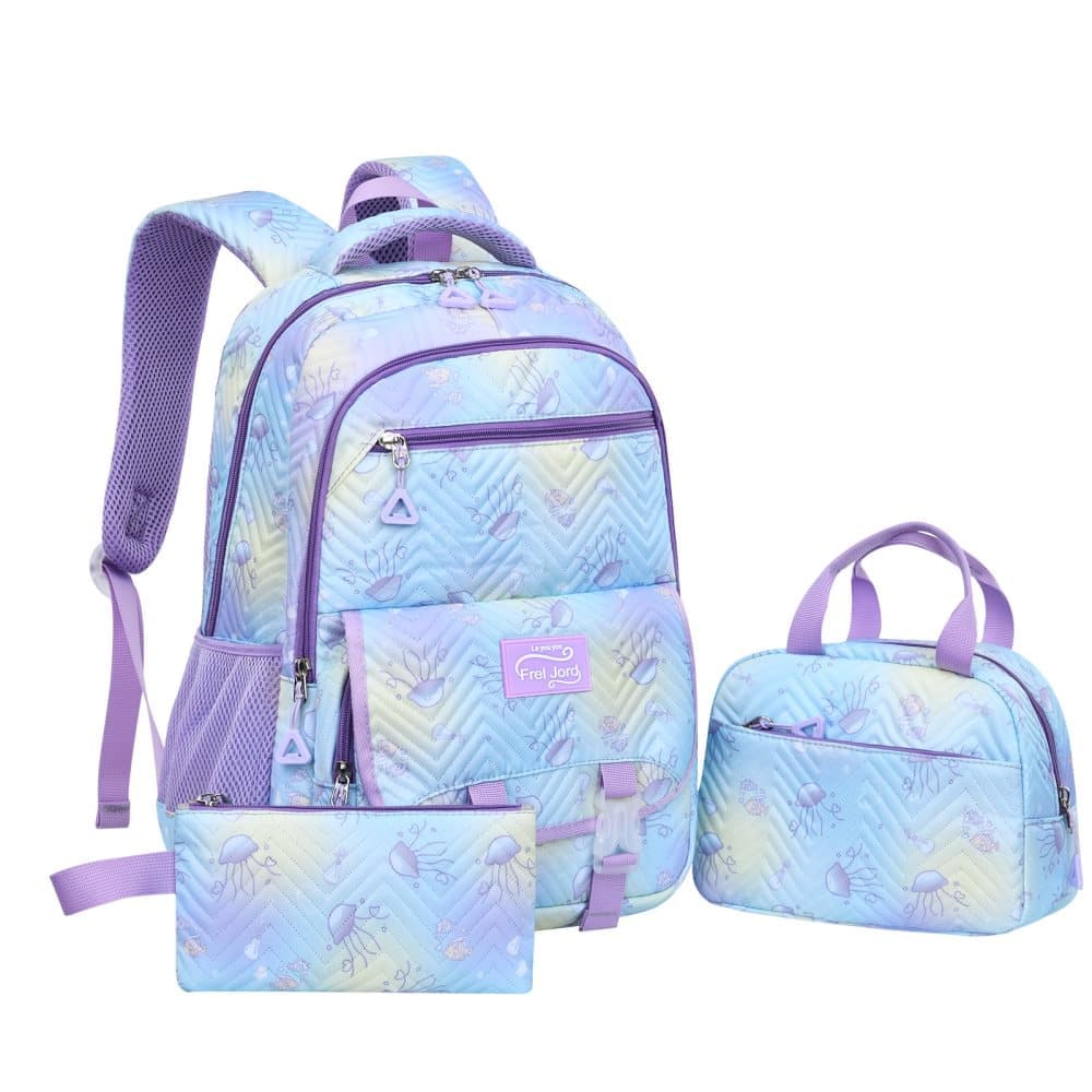 School Backpack, Lunch Bag & Pencil Case — Blue, 3-Piece Set — product image 1
