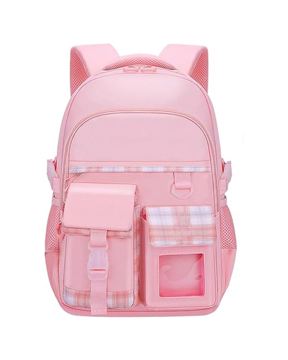 School Backpack with Compartments — Pink, 15.6 Inch — product image 1