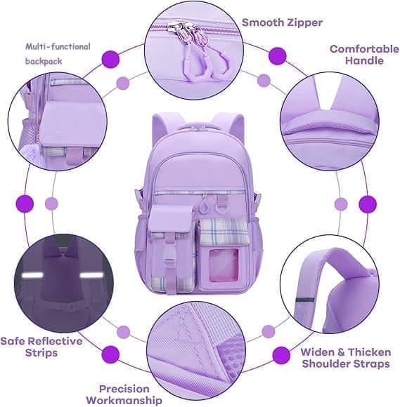School Backpack with Compartments — Pink, 15.6 Inch — product image 6