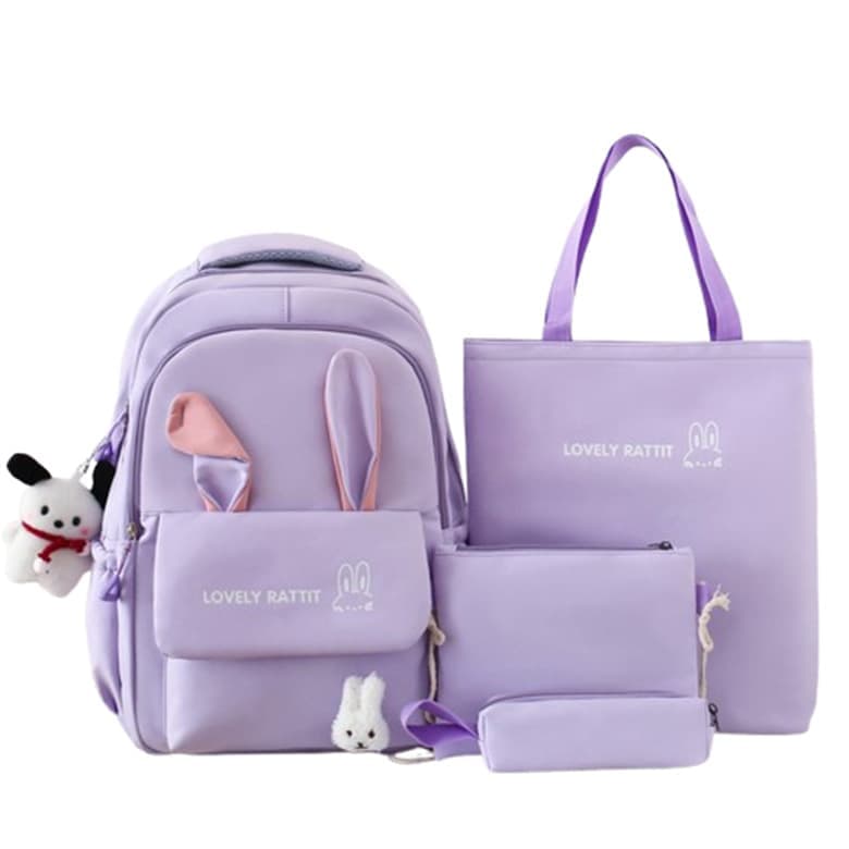 Rabbit Ears School Backpack Set — Purple, 4 Pieces — product image 1