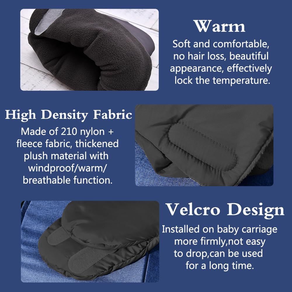 Padded Pram Hand Muff — Black — product image 3