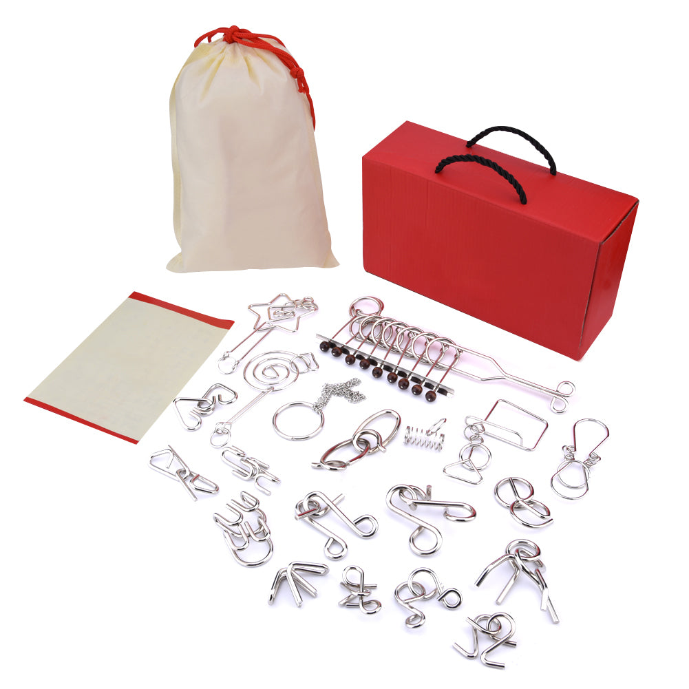 Metal Wire Brain Teaser Puzzle Set — 20 Pieces — product image 1