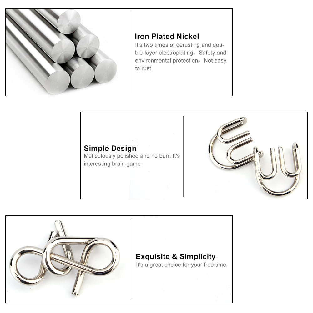 Metal Wire Brain Teaser Puzzle Set — 20 Pieces — product image 3
