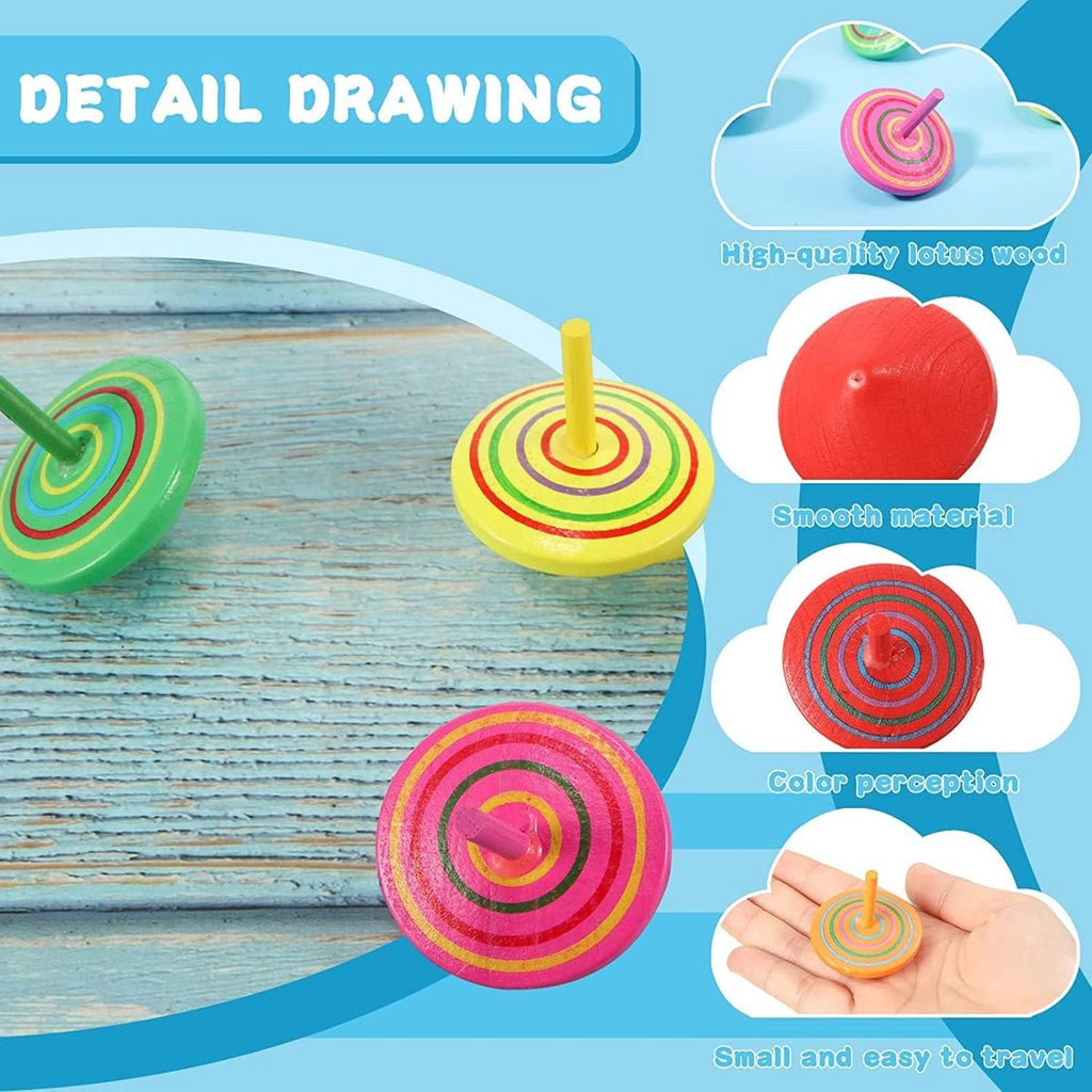 Mini Wooden Spinning Tops — 30-Pack — product image 2