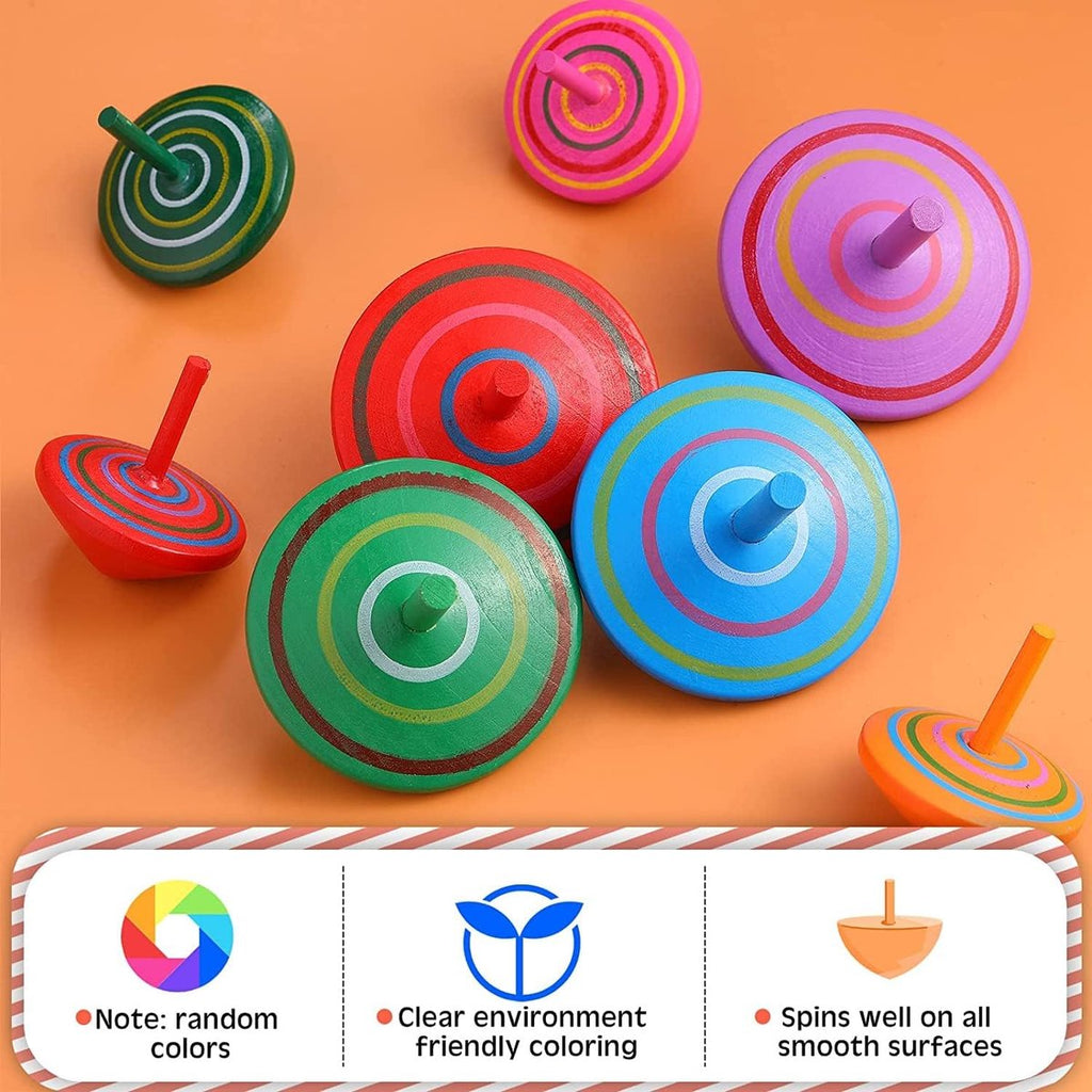Mini Wooden Spinning Tops — 30-Pack — product image 5