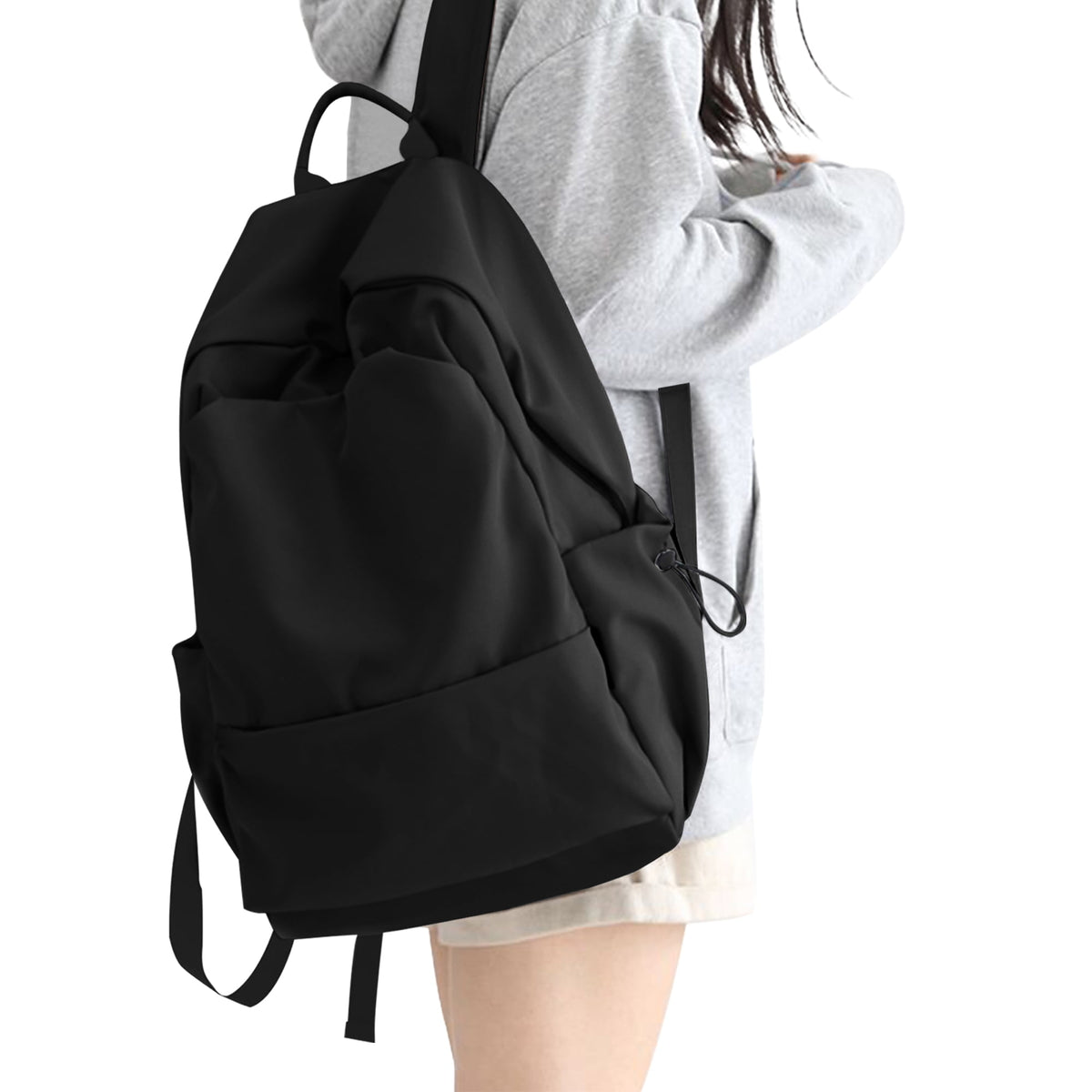 Unisex Lightweight Water-Resistant Backpack Black — product image 1