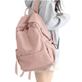 Unisex Lightweight Water-Resistant Backpack, Black Pink — product image 1