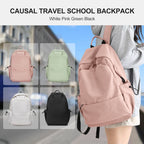 Unisex Lightweight Water-Resistant Backpack, Black Pink — product image 6