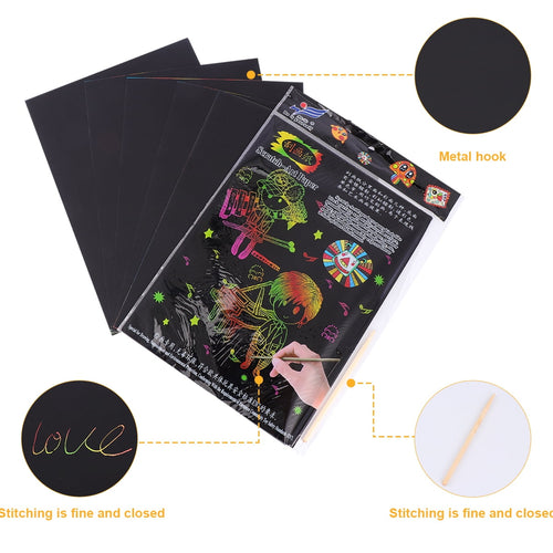 20-Piece Black Scratch Art Paper Set – 30 × 21cm — product image 2