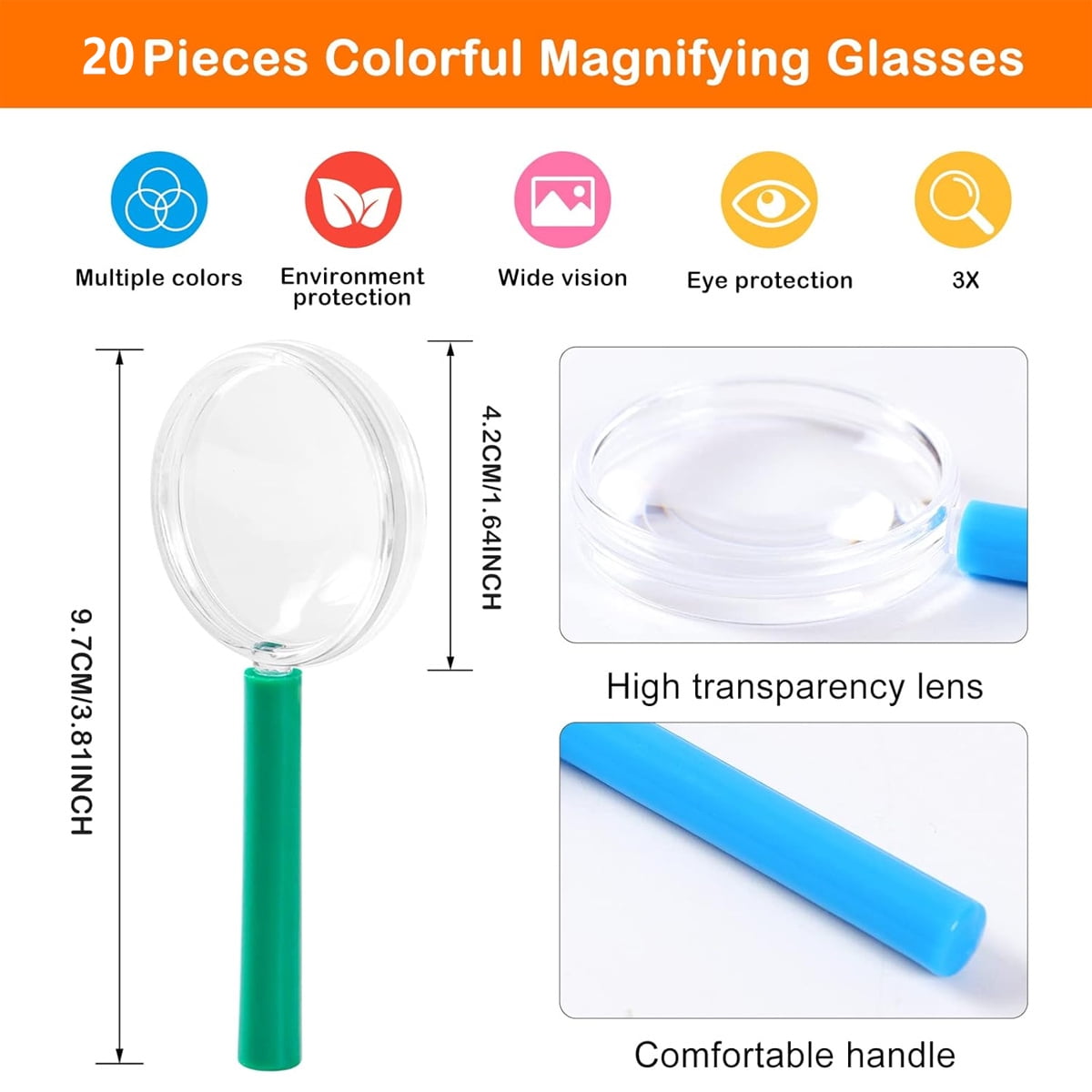 Mini Magnifying Glasses — 20-Pack, 4 Inch — product image 2