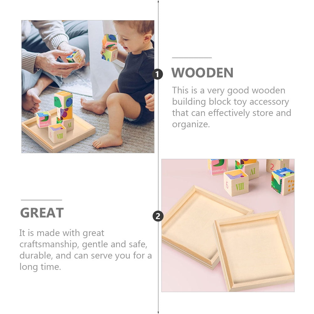 Wooden Puzzle & Building Block Storage Boxes — 4-Piece Set — product image 2