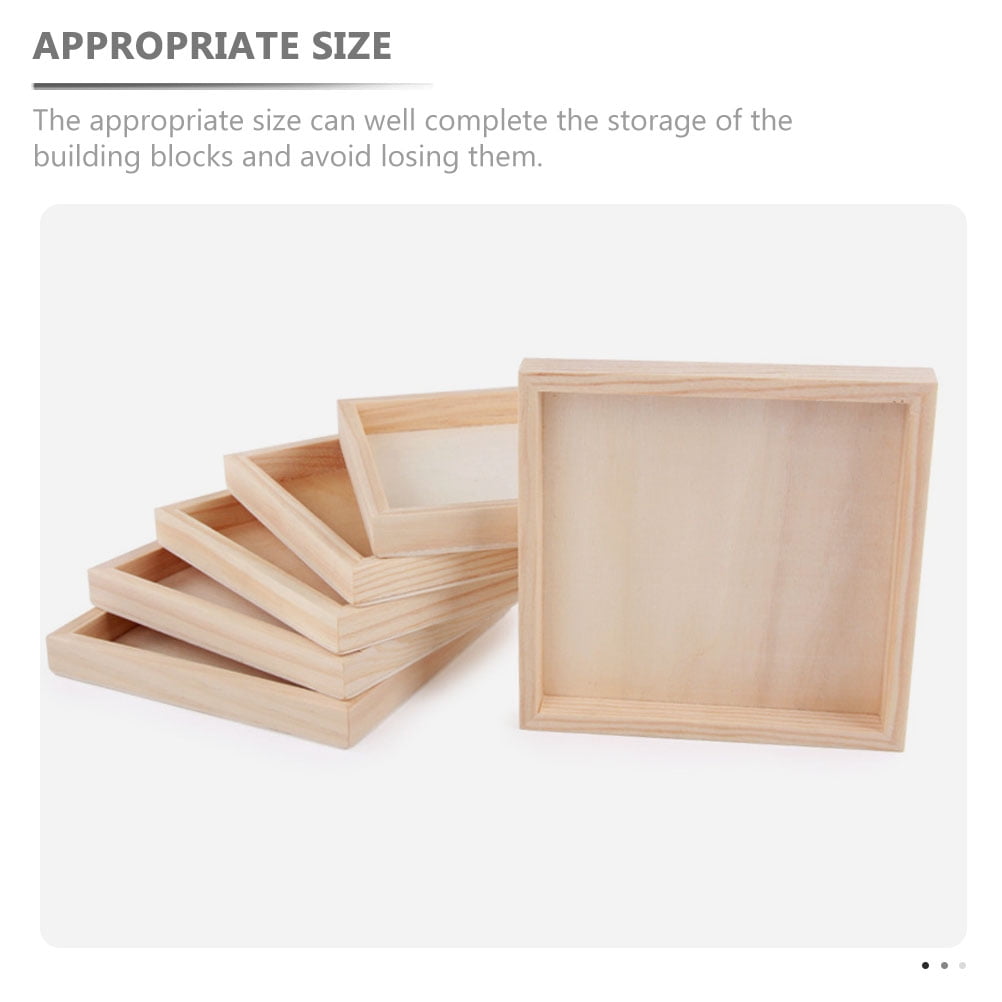 Wooden Puzzle & Building Block Storage Boxes — 4-Piece Set — product image 5