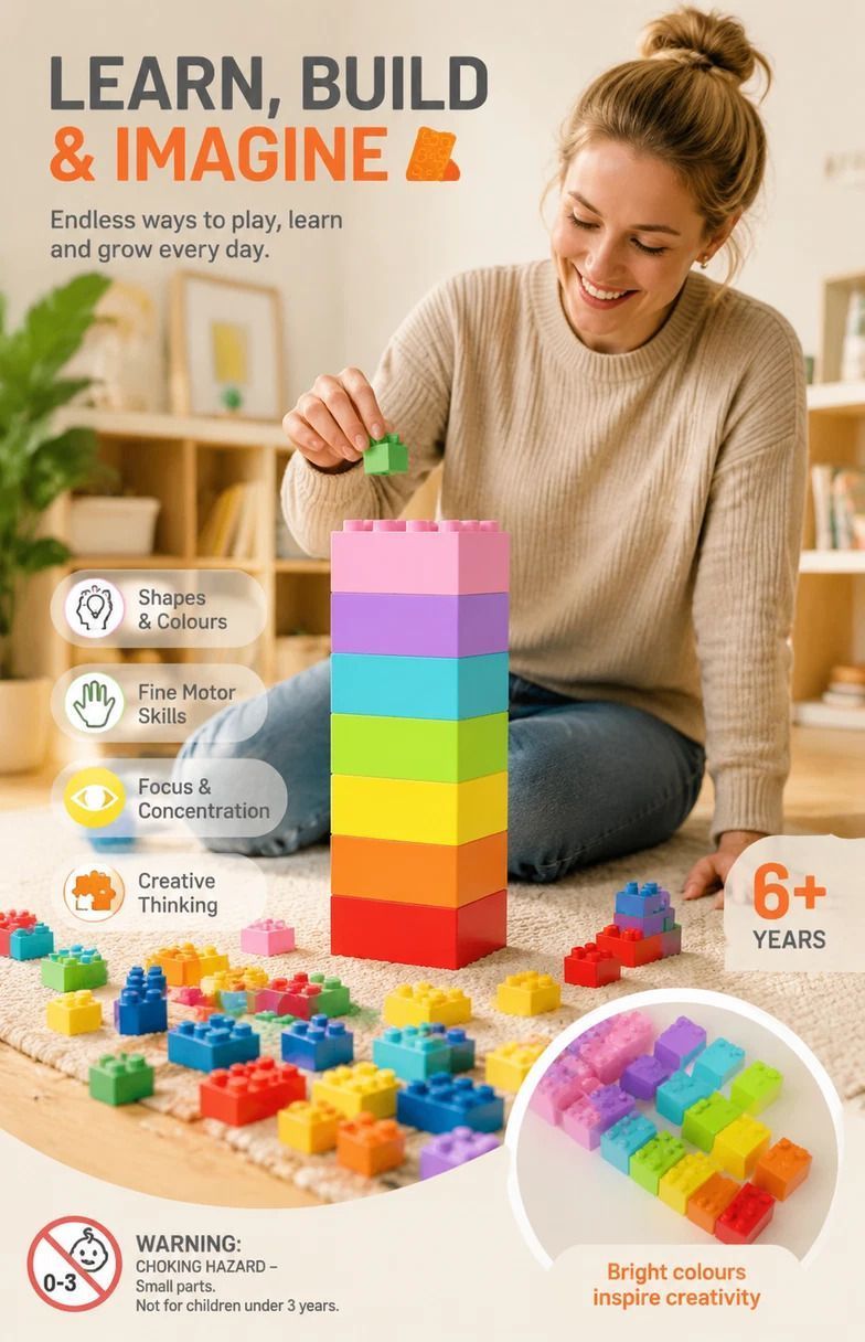 500-Piece Mini Building Blocks Puzzle Set – Boys’ Colours — product image 3