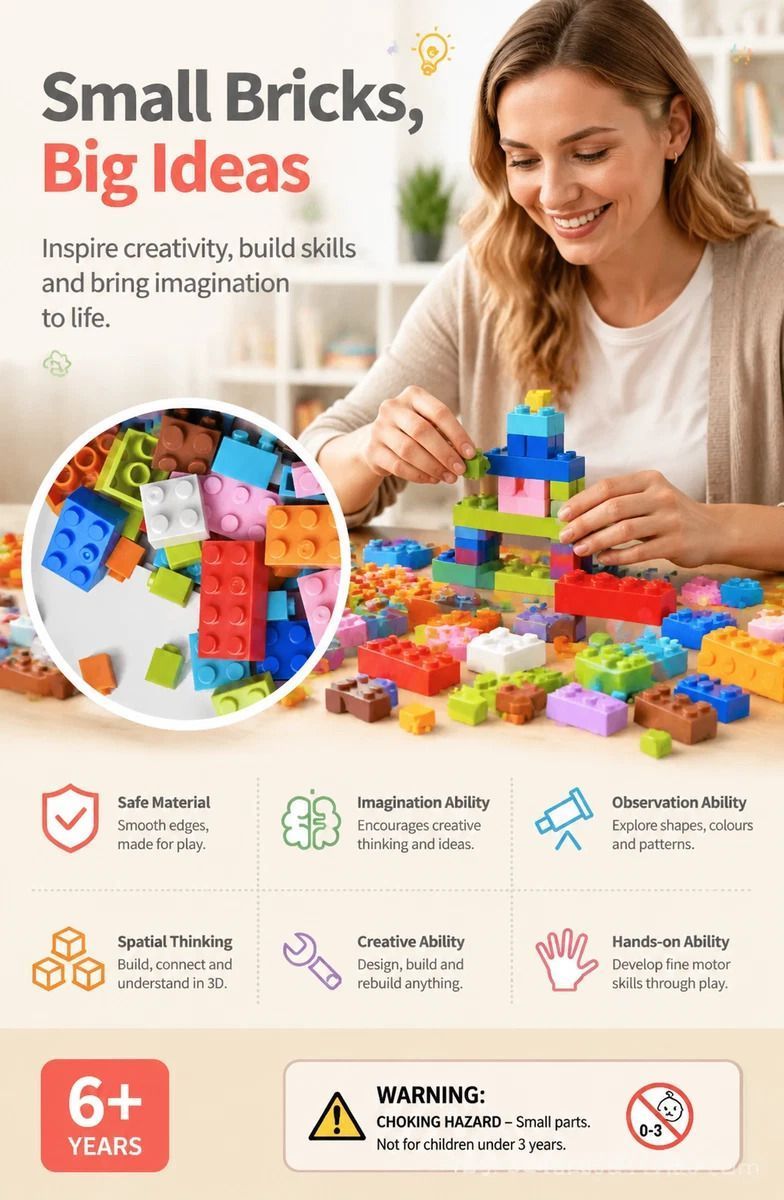 500-Piece Mini Building Blocks Puzzle Set – Boys’ Colours — product image 4