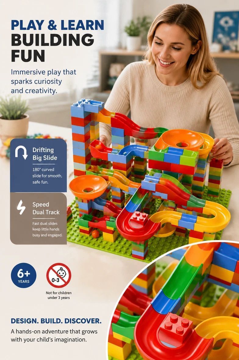 Marble Run Building Set — 176 Pieces, Colour Box — product image 4