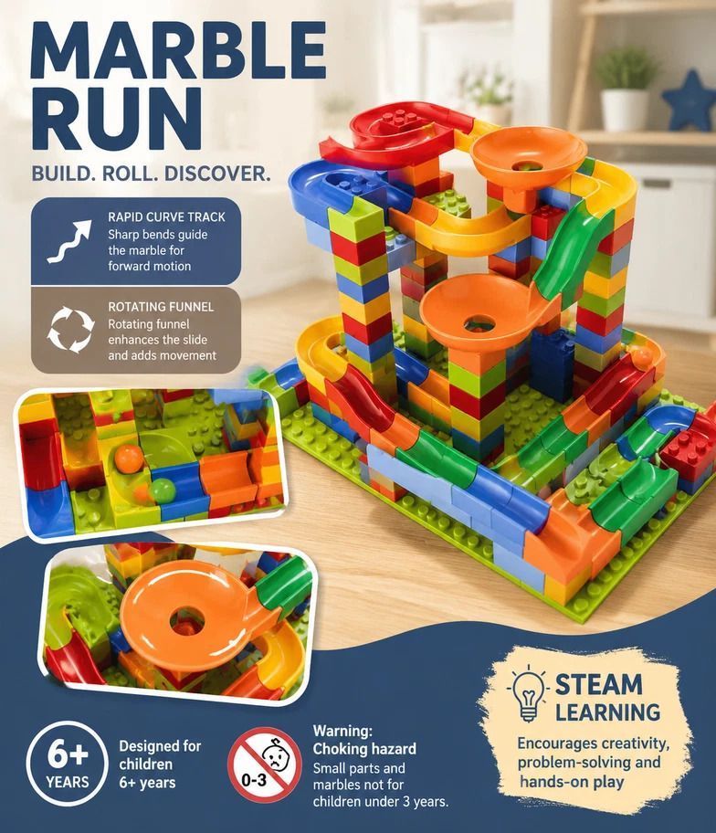 Marble Run Building Set — 168 Pieces, Bagged Pack — product image 5