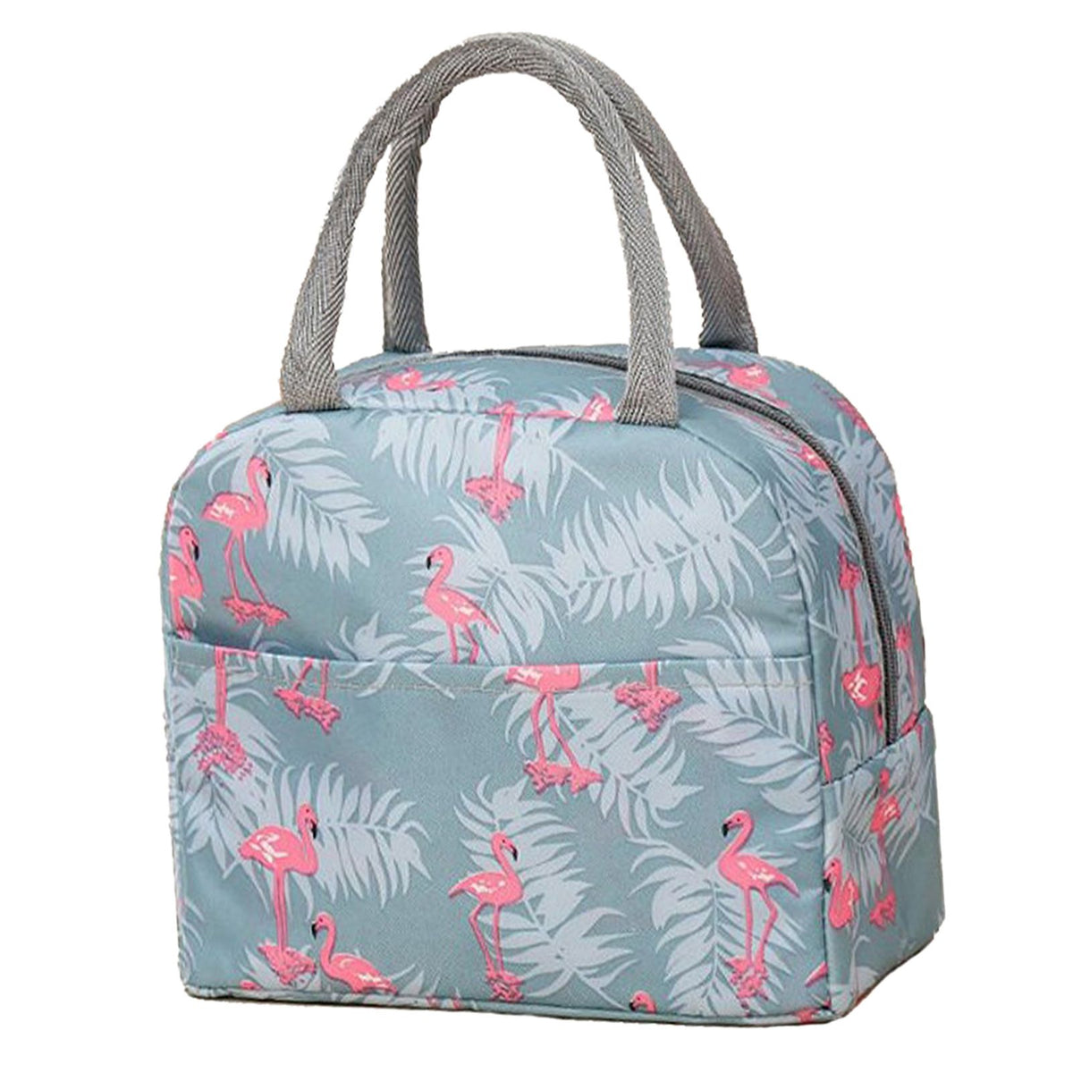 Insulated Flamingo Lunch Bag — Grey — product image 4