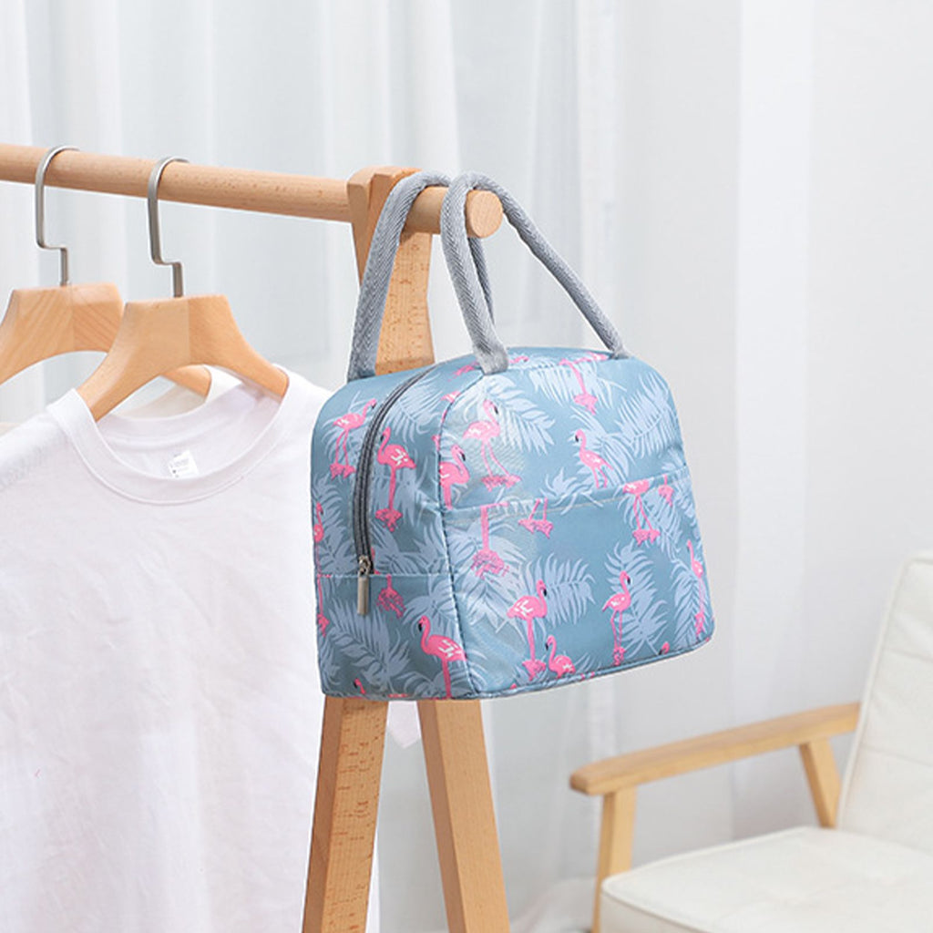 Insulated Flamingo Lunch Bag — Grey — product image 6