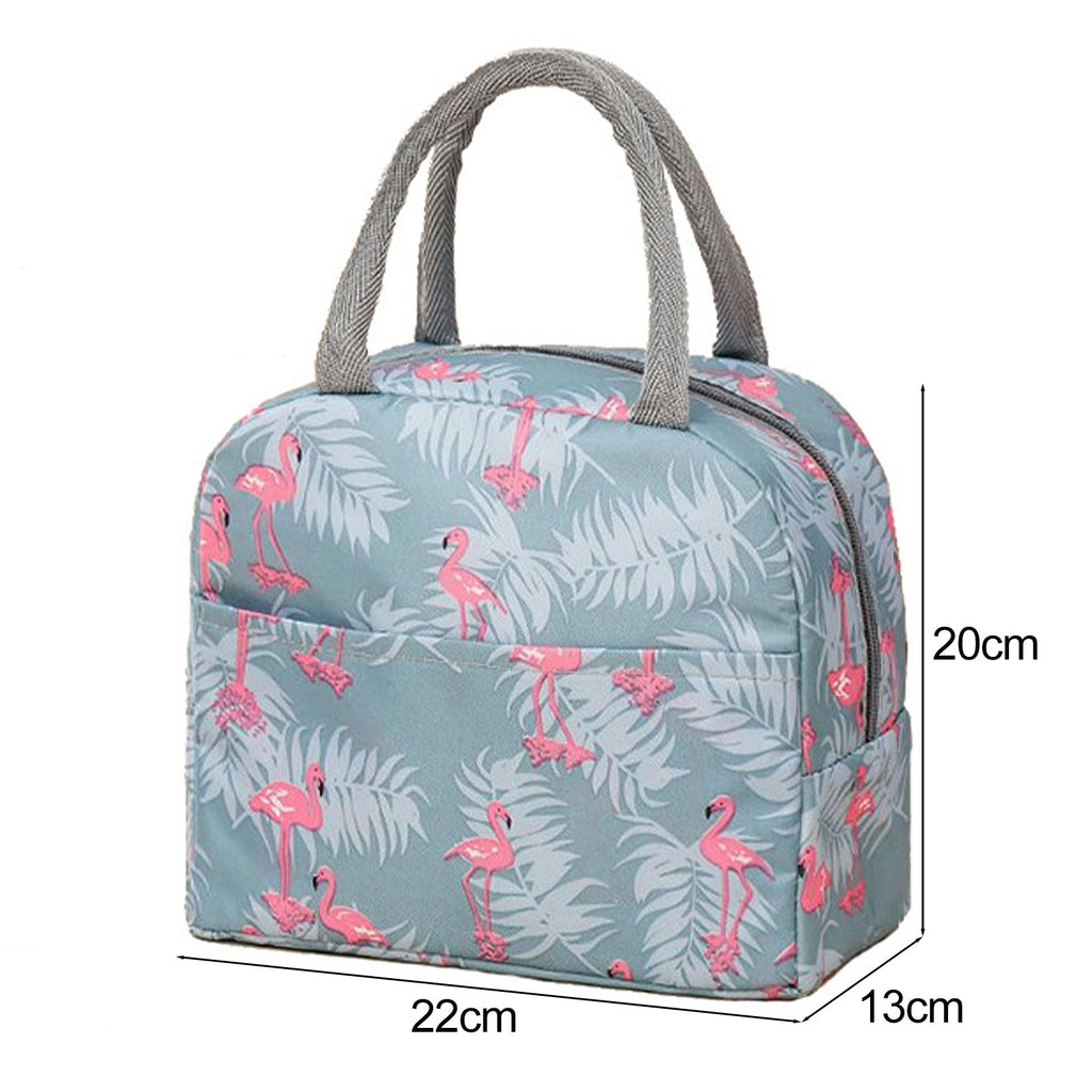 Insulated Flamingo Lunch Bag — Grey — product image 10