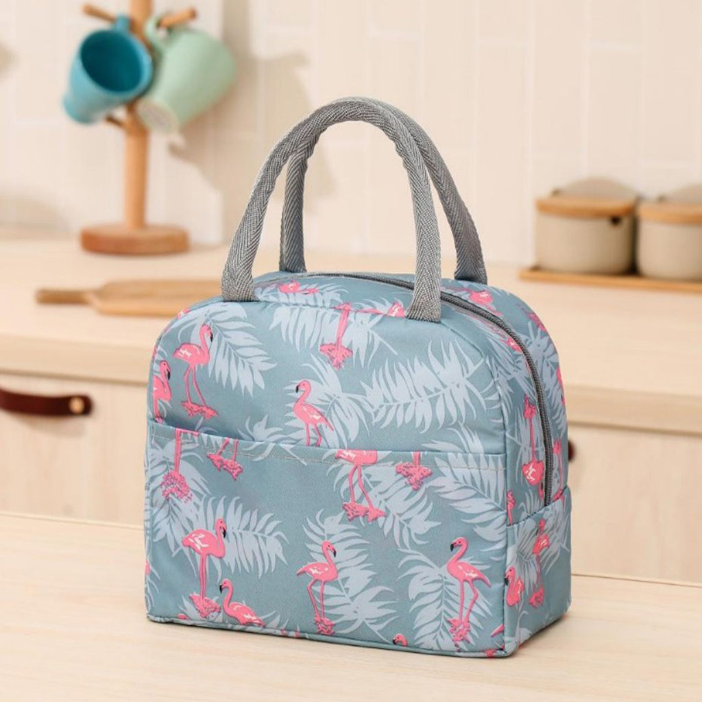 Insulated Flamingo Lunch Bag — Grey — product image 11