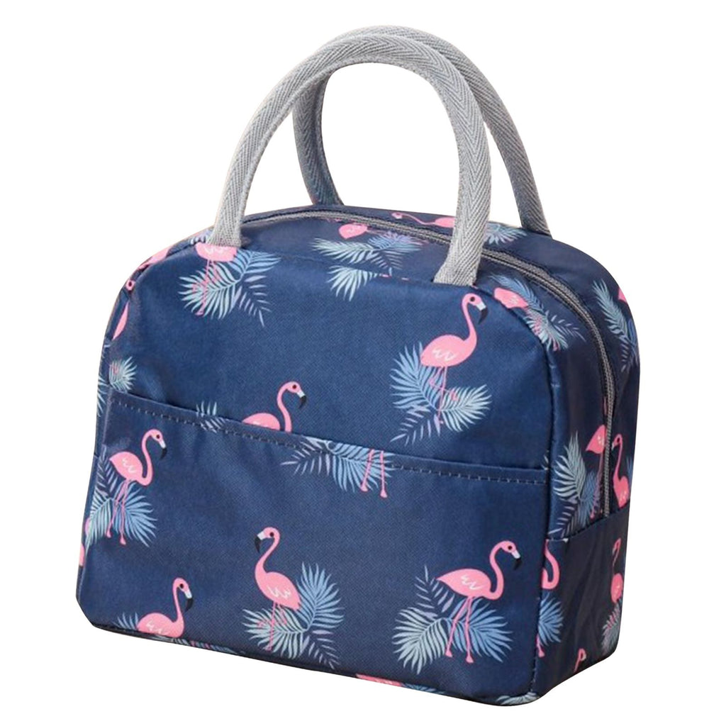 Insulated Flamingo Lunch Bag — Navy Blue — product image 2