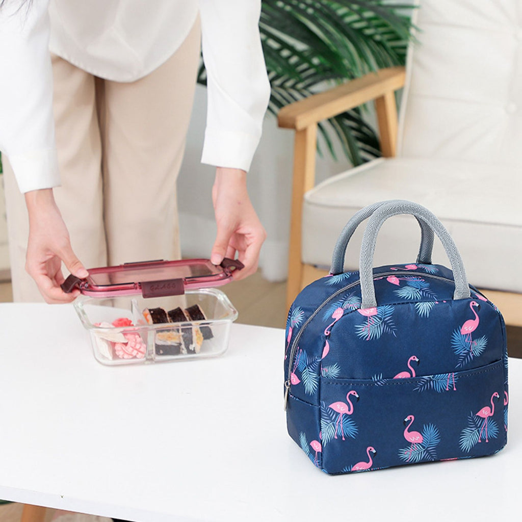 Insulated Flamingo Lunch Bag — Navy Blue — product image 11