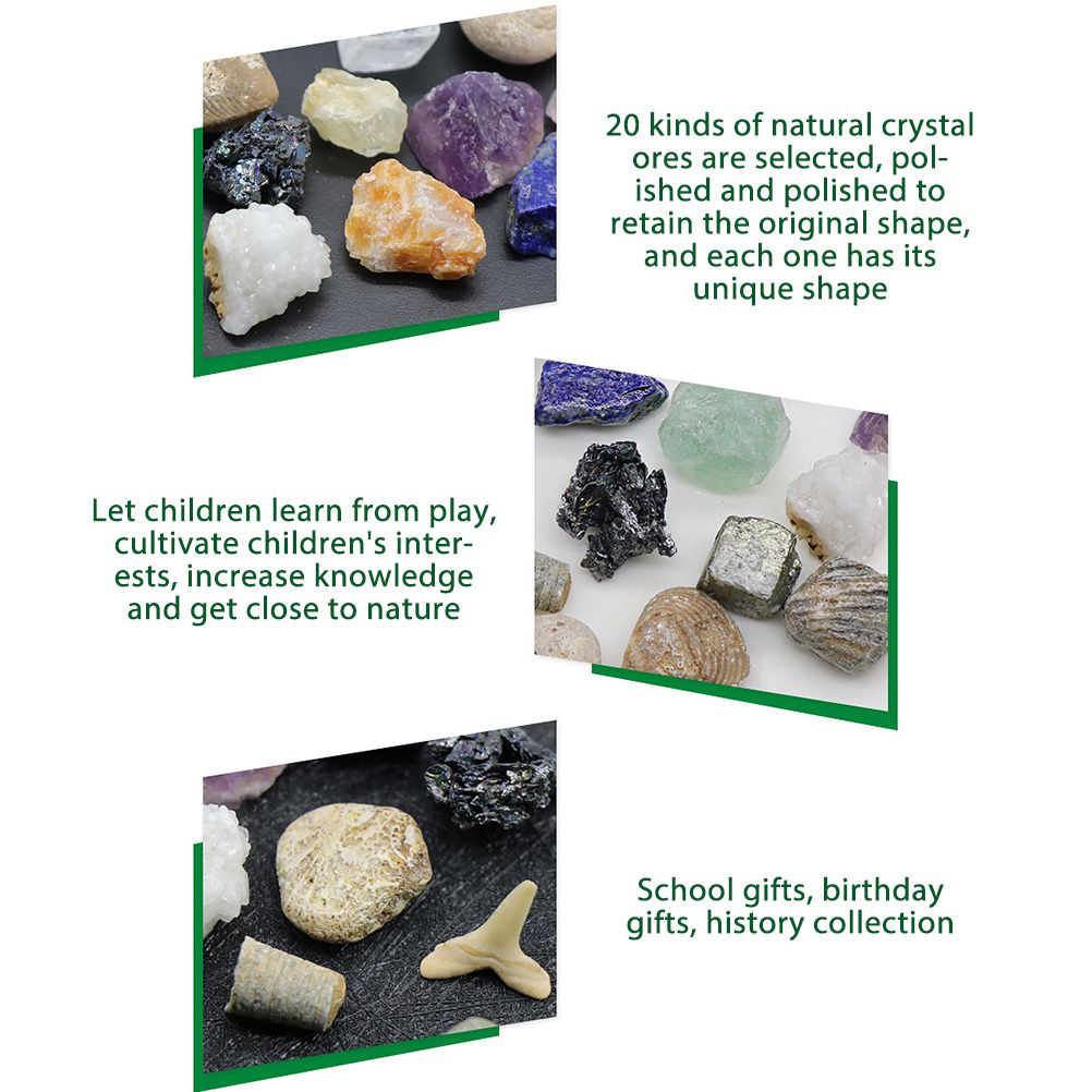 Kids Crystal, Rock & Fossil Learning Set – 20 Types — product image 3