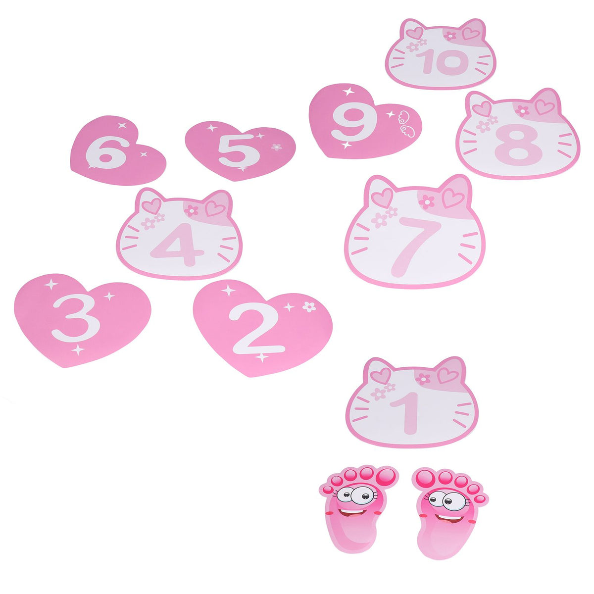 Pink Number Hopscotch Floor Stickers – 10 Numbers — product image 2
