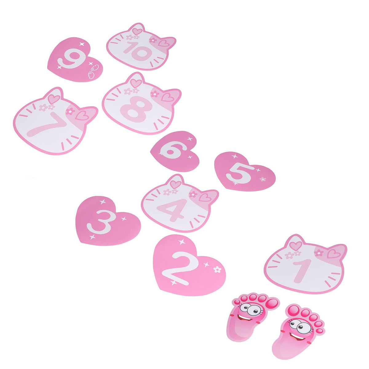 Pink Number Hopscotch Floor Stickers – 10 Numbers — product image 4