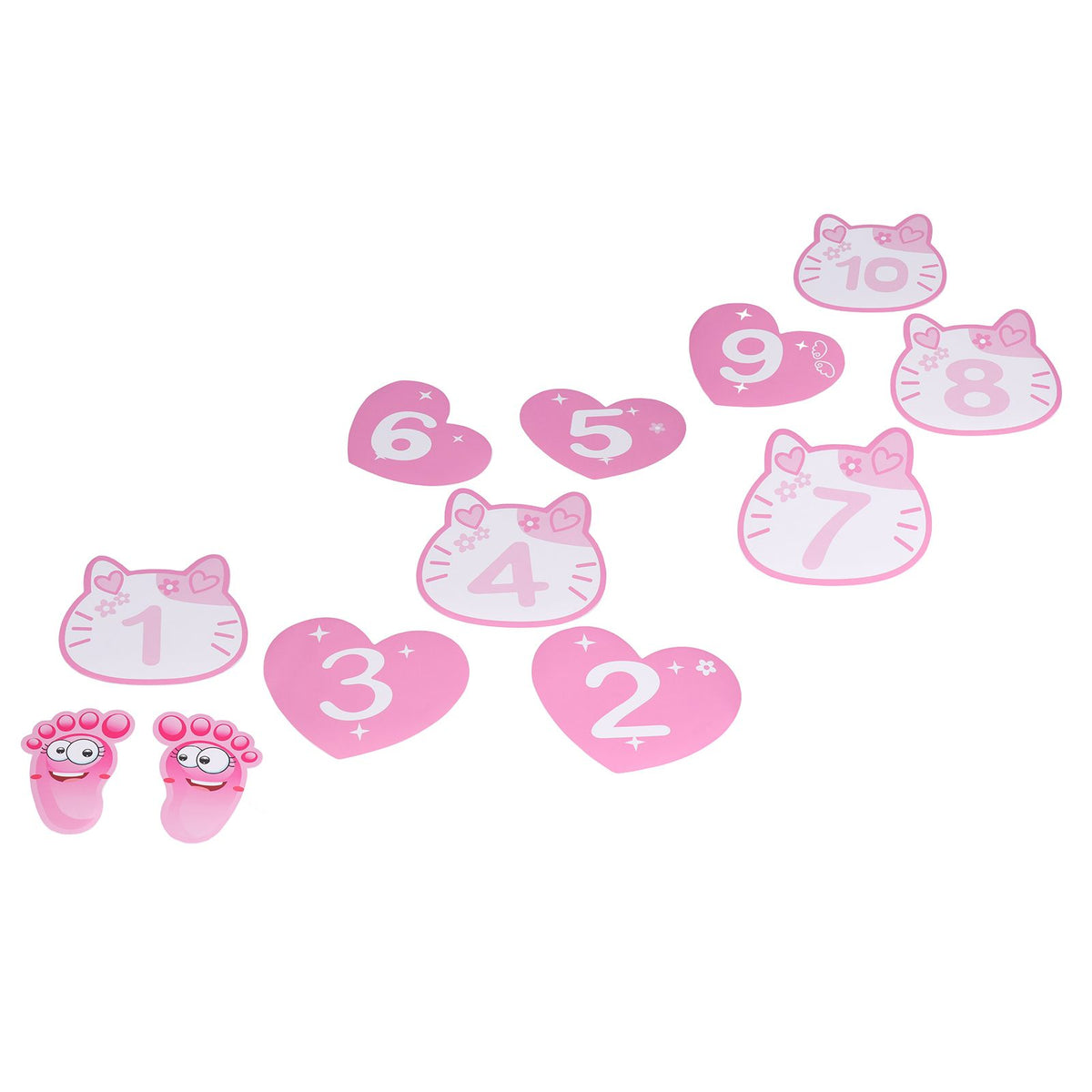 Pink Number Hopscotch Floor Stickers – 10 Numbers — product image 5