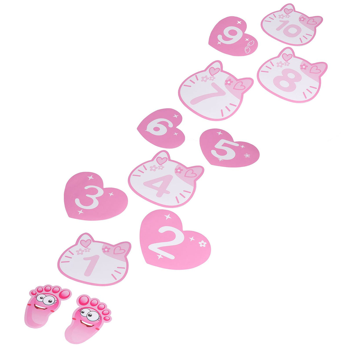 Pink Number Hopscotch Floor Stickers – 10 Numbers — product image 9