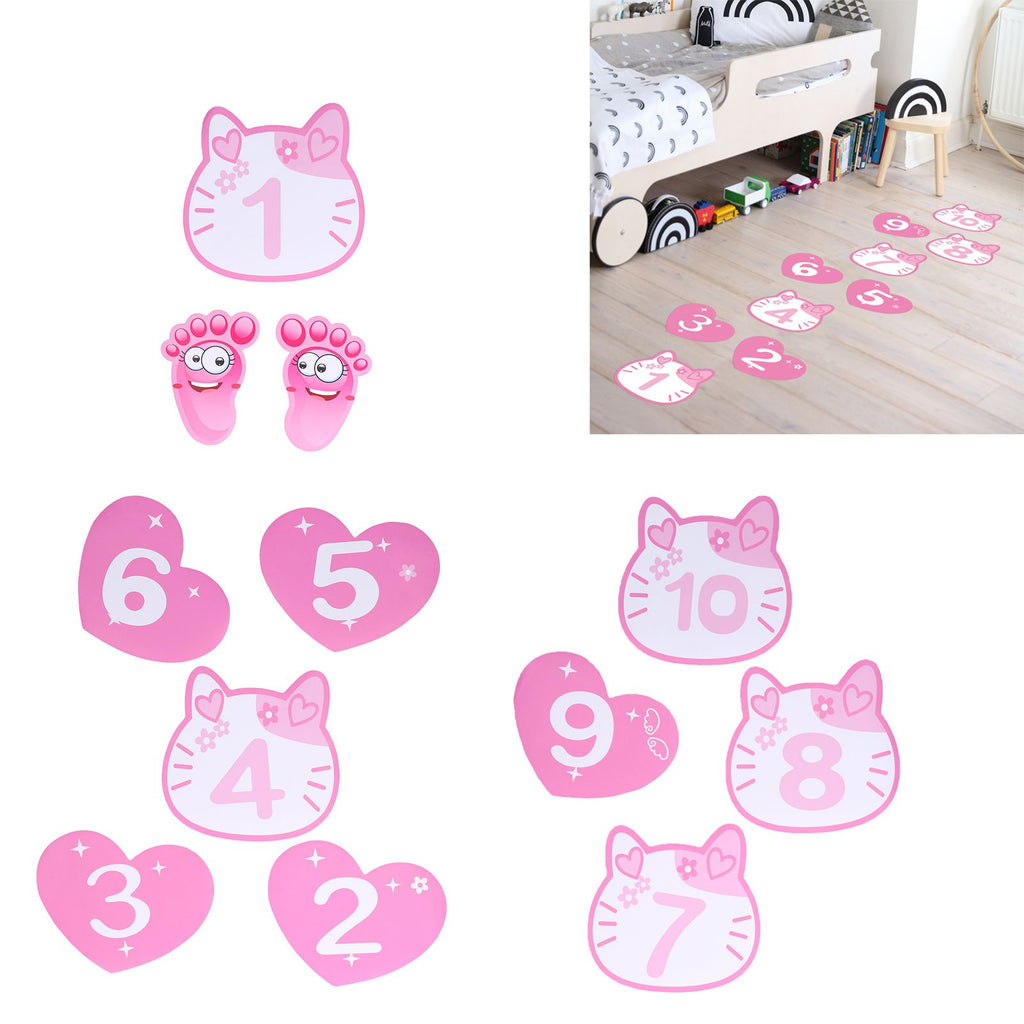 Pink Number Hopscotch Floor Stickers – 10 Numbers — product image 12