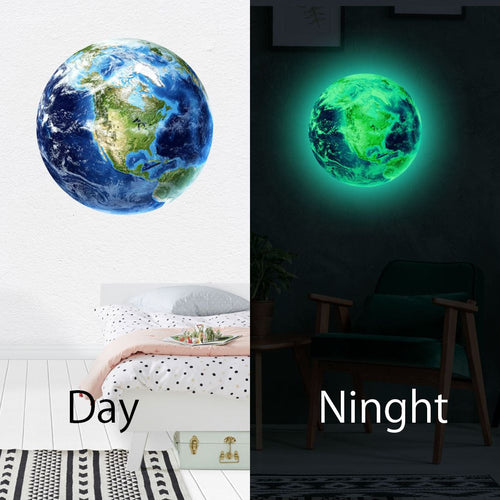 30cm Glow-in-the-Dark Earth Wall Sticker — product image 1