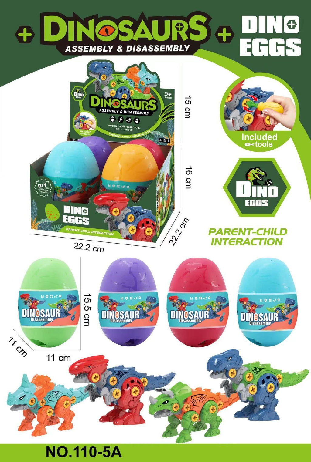 Dinosaur Egg Building Blocks — 4-Egg Boxed Set — product image 2