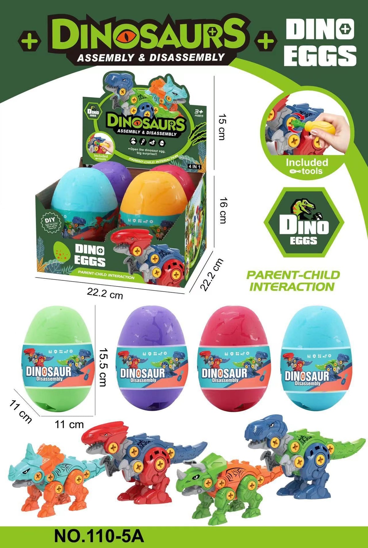 Dinosaur Egg Building Blocks — 4-Egg Boxed Set — product image 2