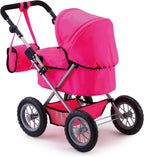 Folding Dolls' Pram with Adjustable Handle & Bag — Pink — product image 2