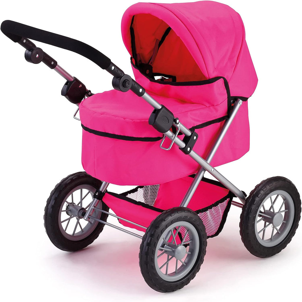 Folding Dolls' Pram with Adjustable Handle & Bag — Pink — product image 4